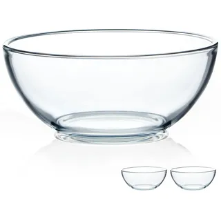 NUTRIUPS Klein Rührschüssel Glas,1.6L,20cm,SalatsChüssel Glas Klein,2 Stück Glasschüssel Set