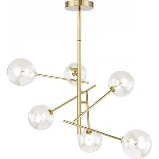 tooLight Pendellampe App919-6Cp Glas Kugel 6-Lichtquelle G4 78X78X94,5Cm - Gold