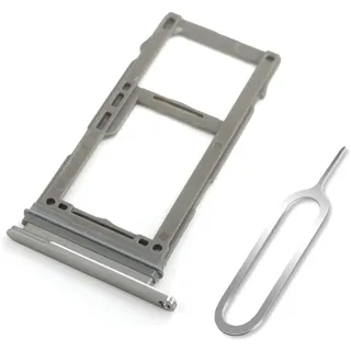 Cemobile Einzel-SIM-Kartenfach für Micro-SD-Halter, Ersatz-Slot mit wasserdichtem Dichtungsring für Samsung Galaxy S10/S10 Plus G973 G975 (nur einzelne SIM-Modell) (Silber)