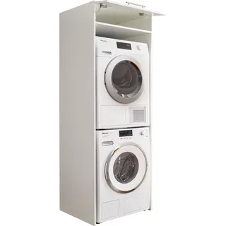 laundreezy Waschmaschinenschrank 67,5 x 200 cm Weiß Holz/Kunststoff/Metall