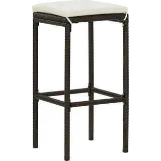 vidaXL Barhocker mit Kissen 6 Stk. Braun Poly Rattan - Braun