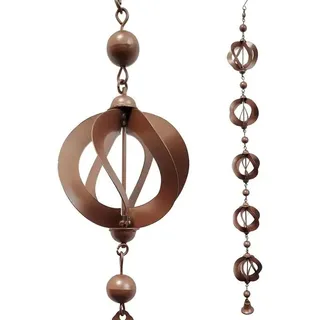 Metallische Regenabflusskette für Dach, 108 cm, Windspiel, hängbare Regenabflusskette, Gartendekoration, Regenwasserspeicherungskette, Retro-Windspiel