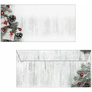 Sigel DU416 Briefumschläge Weihnachten "Scandinavian Christmas", gummiert, DIN lang, 50 Stück