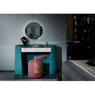 Schminktisch Turkis Holz Leder Schlafzimmer Konsolen Tische Design Schmink Luxus