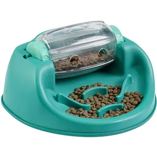 Outward Hound by Nina Ottosson Spin N' Eat Dog Puzzle and Slow Feeder, Level 2 Intermediate Enrichment Toy, Green