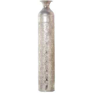 Alexandra House Living Bodenvase Silber Metall 15 x 15 x 81 cm