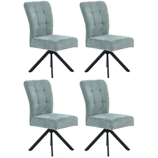Jockenhöfer Drehstuhl Becky Polyester blau/türkis 4er Set
