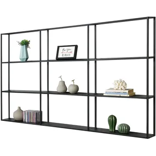 [en.casa] Wandregal Jelsa 160 x 18 x 110 cm Schwarz