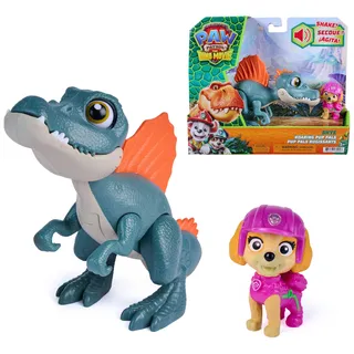 PAW PATROL: Der Dino Film, Roaring Pups, Skye & Spinosaurus Dino-Figur, der durch Bewegung mit realistischen Brüllgeräuschen reagiert, multisensorisches Spielzeug für Kinder ab 3 Jahren