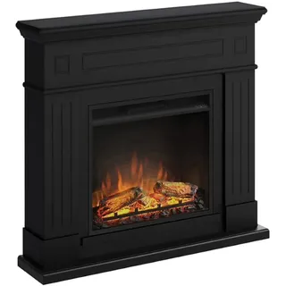 TAGU Larsen schwarz Elektrokamin mit 23 Zoll Powerflame  1500W 7 Tage programmierbar Digitaler Thermostat Fernbedienung - Schwarz