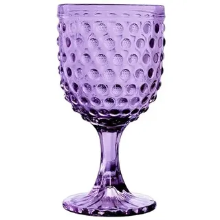 DRW Set von 6 Gläsern mit Kugeln in Violett, 9 x 9 x 16,5 cm