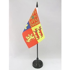 AZ FLAG TISCHFLAGGE DÉPARTEMENT PYRÉNÉES-ATLANTIQUES 15x10cm - PYRÉNÉES-ATLANTIQUES TISCHFAHNE 10 x 15 cm - flaggen