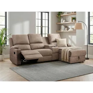 OTTO home Ecksofa Mikrofaser 3-Sitzer Grau