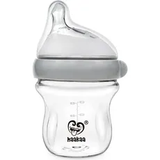 Haakaa, Babynahrungsbehälter, Generation 3 Trinkflasche Glas 120ml - Grau