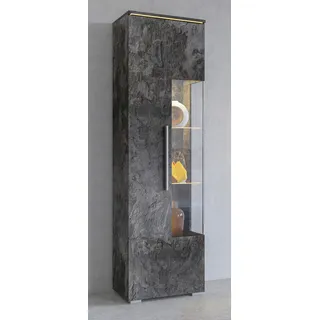 INOSIGN Vitrine »India,Höhe 160cm stilvolle Glasvitrine mit verstellbare Glasböden«, Standvitrine 1Trg, viel Stauraum ohne Beleuchtung, grau