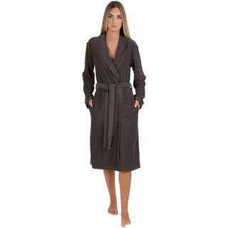 Damenbademantel WEWO FASHION "4030" Gr. XS, braun (schwarzbraun), L:110cm, Frottier, Hausmäntel, Damenbademantel, leicht und weich