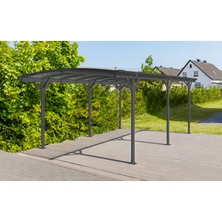 Westmann Rundbogen Einzelcarport 3,00 x 5,05 m anthrazit inkl. Regenrinne