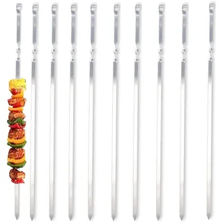 ZMC Schaschlikspieße 55cm Edelstahl – Grillspieße 1cm breit rostfrei stabil
