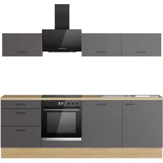 kochstation Küchenzeile KS-Sion 240 cm grau