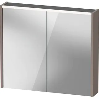 Duravit D-Code Spiegelschrank, Steckdose Typ F (EU, DE), 2 Türen, LED-Lichtfeld oben, 800x700mm, 6 W, DC7106043430000, Farbe: Basalt Matt