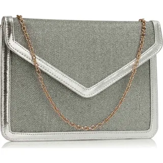 Elegante Handtasche Isabel in Grau – Stilvolle Clutch für jeden Anlass KP5371 - Grau, Silber