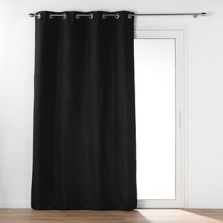 Douceur d'Intérieur Micropolar Thermovorhang (135 x 260 cm), Schwarz, dämmend/Mikrofaser