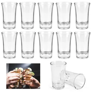 SLTAXAR 12 Stück Schnapsgläser Glas Shot Gläser 4cl Glasses Shotgläser Glas set Spülmaschinenfest Schnapsglas Glass Ouzo Gläser 4cl Transparente Shot Becher Gläse set für Party Spaß Hochzeiten