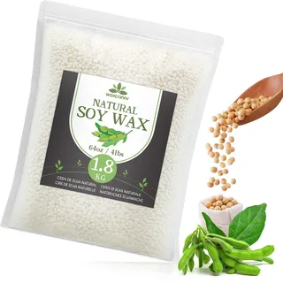 Sojawachs für Kerzen, Premium Kerzenwachs, Kerzenwachs zum Gießen & Kerzenherstellung, Verschiedene Größen-1.8kg, 100% Natürliches Sojawachs für DIY Kerzen Selber Machen