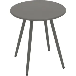 DEGAMO Beistelltisch Gartentisch DENVER 45cm rund, Metall grau - Grau