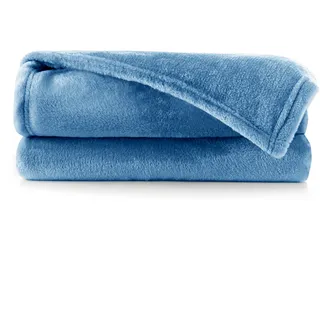 DecoKing Kuscheldecke 200x220 cm dunkelblau Decke Microfaser Tagesdecke Fleece weich sanft kuschelig marinenblau Navy Indigo Mic