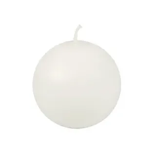 Papstar Kugelkerze Stearin, rund Ø 8 cm, aus 100 % Stearin, 1 Karton = 12 Stück, weiß