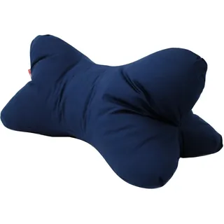POWER INN Leseknochen groß ca. 44x23cm | Nackenkissen als Buchstütze und Lesekissen | 60° waschbar aus hochwertigem Designer-Druckstoff 100% Baumwolle (Baumwolle, Blau 2)