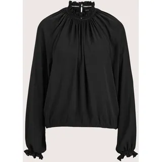 Langarmbluse MADELEINE "Bluse Elegante Bluse mit Stehkragen, Uni", Damen, Gr. 46, schwarz, Obermaterial: 100% Polyester PES., Modern, normal, Blusen Langarmbluse