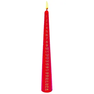 12 Stück Adventskalender-Kerze Weihnachten 24 Tage Dekoration rot / grün 40cm