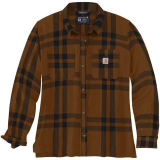 Flanellhemd CARHARTT "Flanell", Herren, Gr. XS, US, braun, Obermaterial: 100% Baumwolle CO., Hemden Flanellhemd
