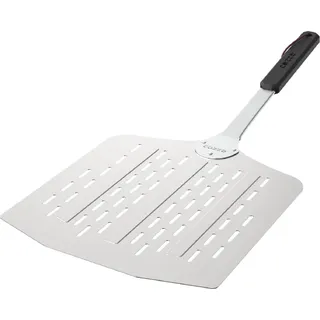 Cozze® Pizzaschaufel, hitzestabiler Pizzaschieber, passend für 17 Pizzaöfen, 75 x 35 x 3 cm, Aluminium / Edelstahl / Kunststoff, silber" - Silber