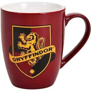 Elbenwald Harry Potter Tasse Gryffindor Logo - Fassungsvermögen 300 ml, Höhe 10 cm - Keramik Rot