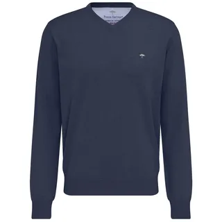 FYNCH-HATTON Pullover mit V-Ausschnitt, Dunkelblau, S