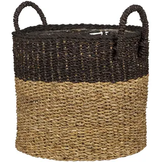 Scheurich Seegras 33, Korbgefäß/Korb-Pflanzgefäß/Korbtopf mit Griffen aus Seegras Farbe: Nut Brown, 35 cm Durchmesser, 31 cm hoch, 26,9 l Vol.