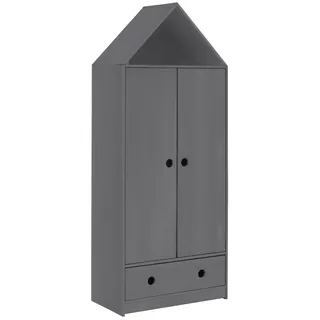 OTTO home Kleiderschrank »Alpi« Kiefernholz, mit Einlegeböden und Kleiderstange, Höhe 180 cm, grau