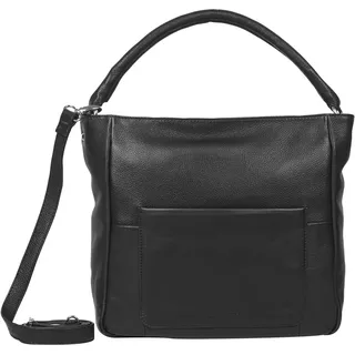 GERRY WEBER Leder Schultertasche Umhängetasche Ascona Hobo Black schwarz - Schwarz