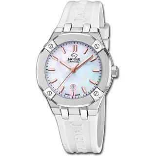 Jaguar Damenuhr Silikon weiß {Jaguar Diplomatic} Armbanduhr UJ1017/1