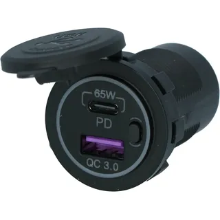 Carpoint Einbausteckdose USB-A/USB-C 65W Schnelllader