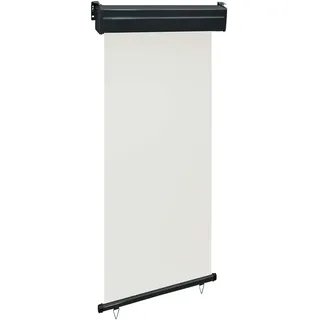 vidaXL Balkon Seitenmarkise Senkrechtmarkise Sonnenschutz Sichtschutz Windschutz Markise Außenrollo Balkonrollo Beschattung 105x250cm Creme