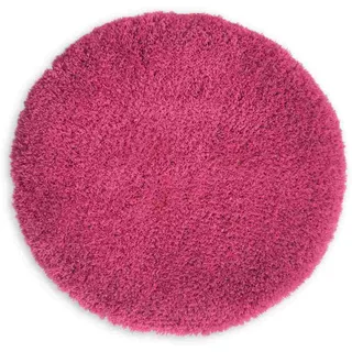 WohnDirect Hochflor Badematten Rund MALMÖ Pink Ø 56 cm - Rosa