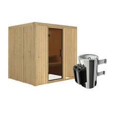 KARIBU Sauna »Olai«, inkl. 3.6 kW Saunaofen mit integrierter Steuerung, für 3 Personen - beige