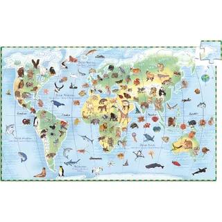 Djeco - Entdeckerpuzzle: World's animals + booklet - 100 pcs