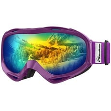 OutdoorMaster Unisex Skibrille OTG für Damen und Herren, Snowboard Brille Schneebrille 100% UV-Schutz skibrille für brillenträger, Anti-Nebel Snowboard Brille Ski Goggles für Jungen