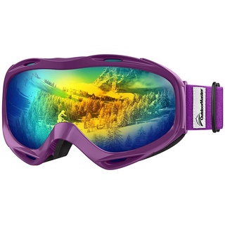 OutdoorMaster Unisex Skibrille OTG für Damen und Herren, Snowboard Brille Schneebrille 100% UV-Schutz skibrille für brillenträger, Anti-Nebel Snowboard Brille Ski Goggles für Jungen