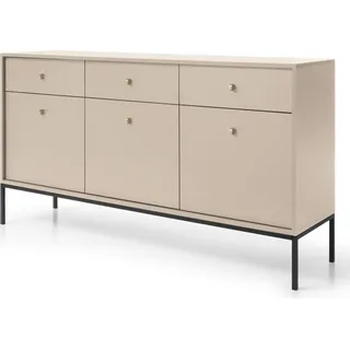 Selsey Sideboard Monne Kommode 3-türig mit 3 Schubladen, Beige im Vintage Look - Beige